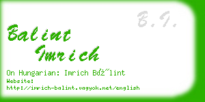 balint imrich business card